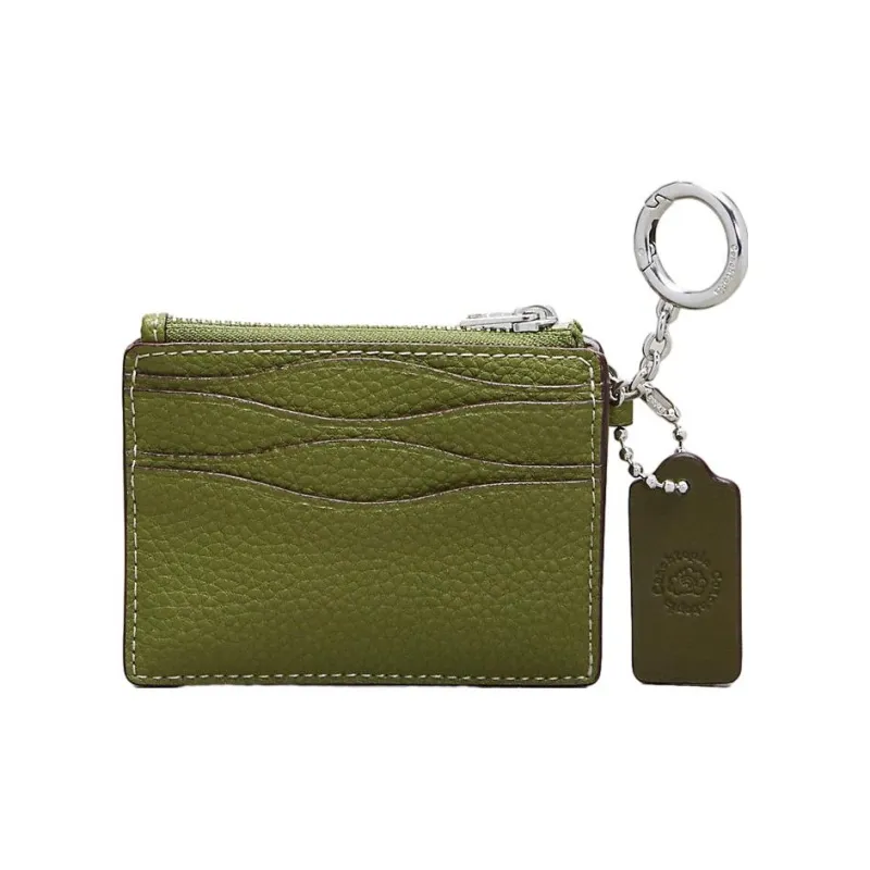 Coachtopia Leather Wallet, Card Holder Regular Women's Olive Green-1