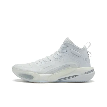 QIAODAN Poisonous Tooth REV Basketball Shoes Men Low Top Silvery White