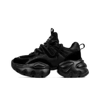 YEARCON Chunky Sneakers Women's Low Top Agate Black, Cool Gray