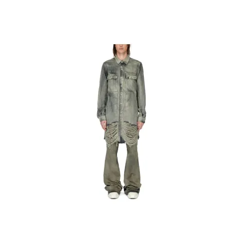 Rick Owens DRKSHDW Denim Jackets Men Mineral Blue