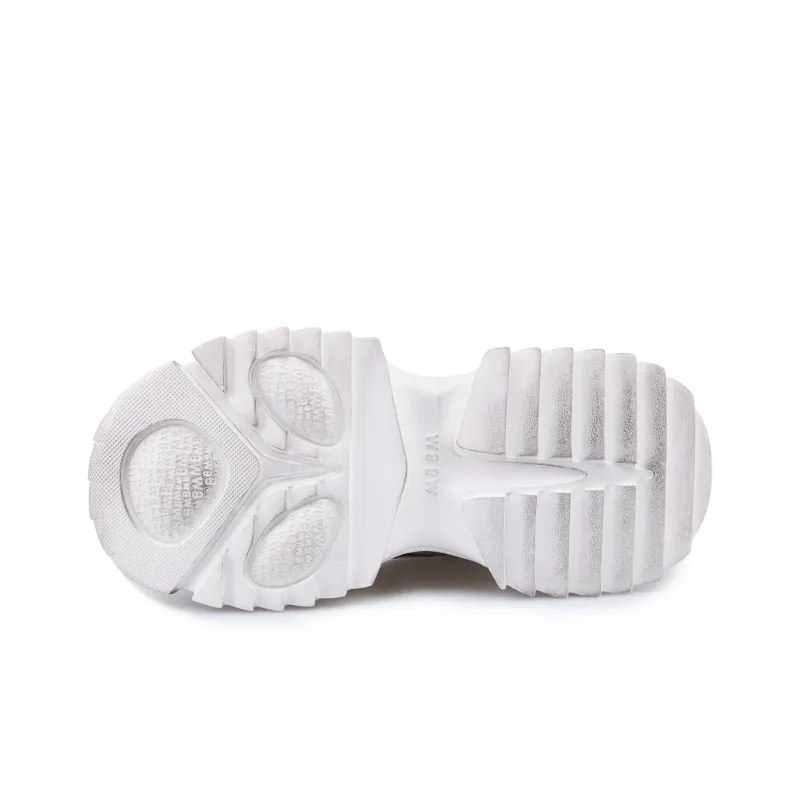 M88M Galactic Battleship Low Top Chunky Sneakers Unisex Silver-4