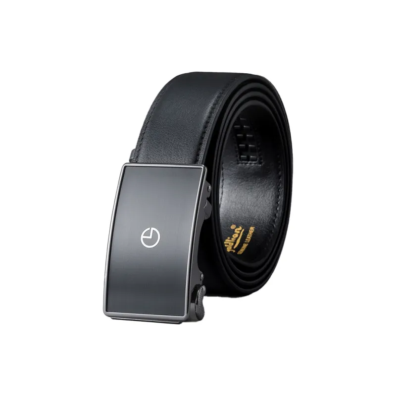 GOLDLION Matte Inset Automatic Buckle, Business Leather Belts Men's-0