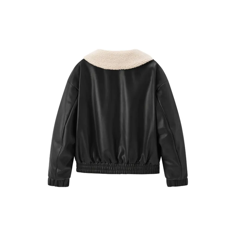 LEDIN Leather Jackets Women's Black-1