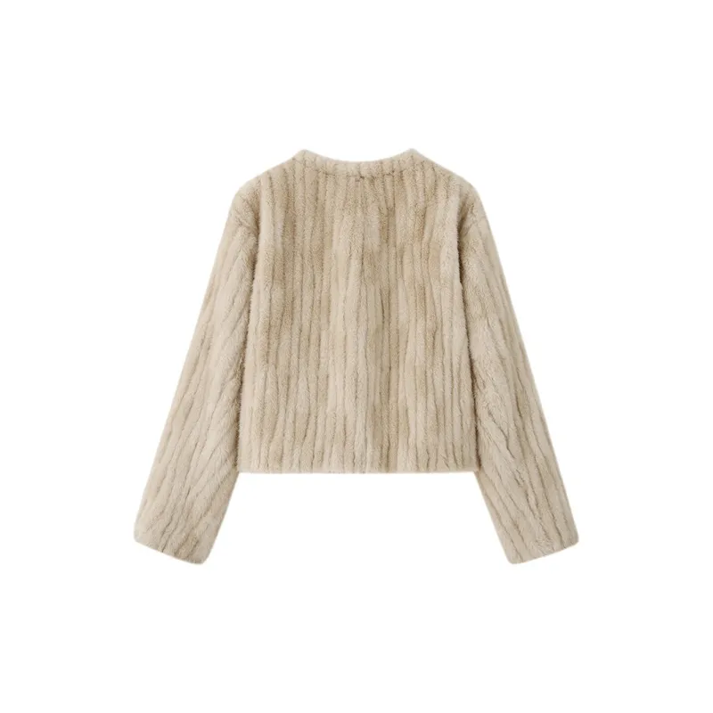 Luqingyi Velvet Jackets Women's Beige-1