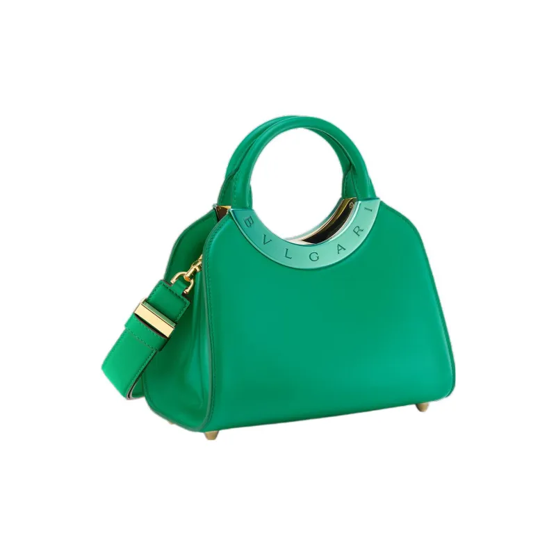 BVLGARI Roma Amor Series Calfskin Shoulder Bag Crossbody Bag Handbag Small Size Women's Green-1