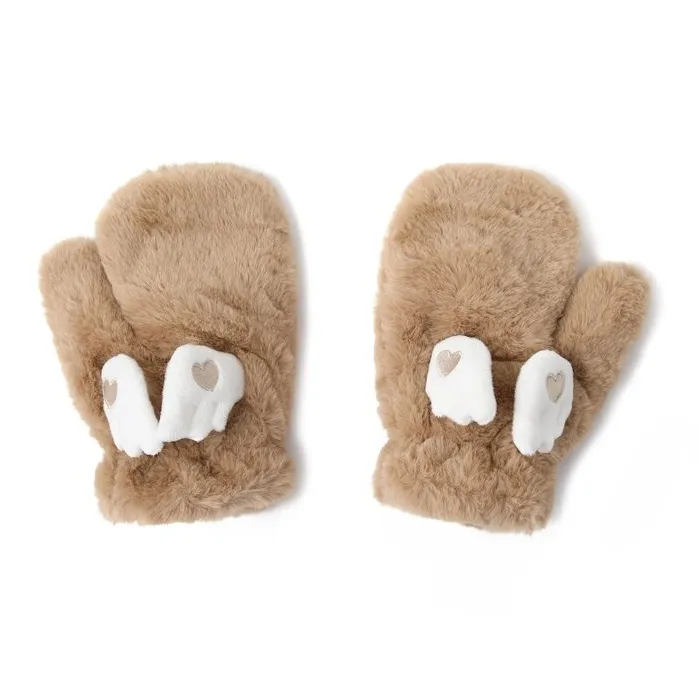 FREE RABBITⅡ Freeze Resistant Plush Yarn Fingerless Gloves Unisex-7