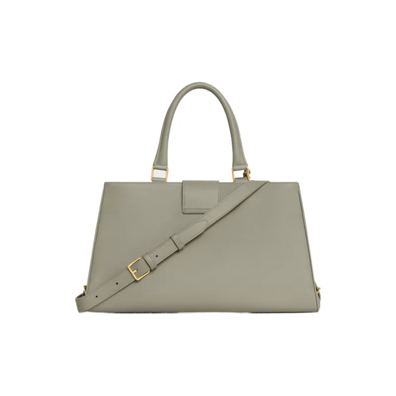 CELINE Soft Cow Leather Shoulder Bag Crossbody Bag Handbag Medium Size Women's Gray Green-2