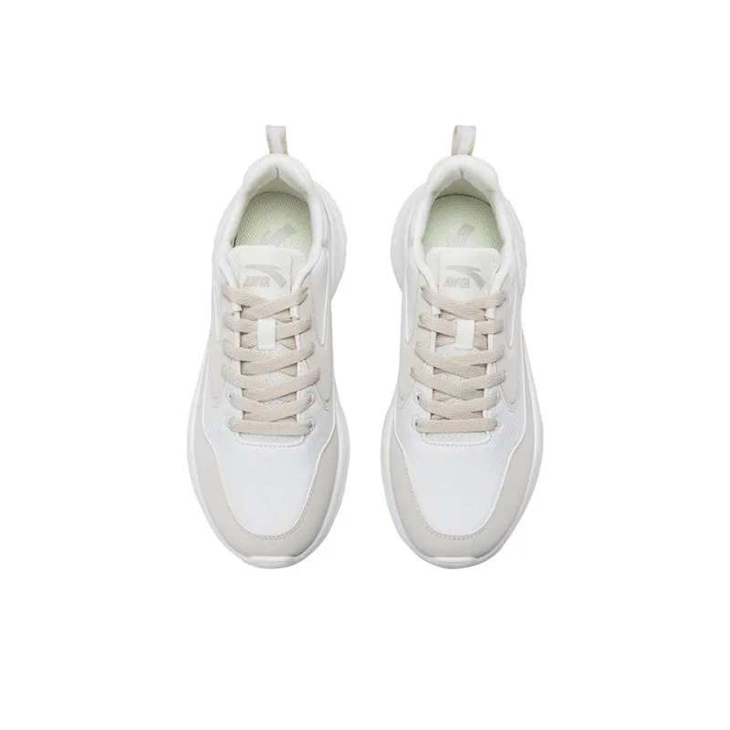 Anta Cushioning Wear Resistant Low Top Casual Shoes Women's White Gray-3