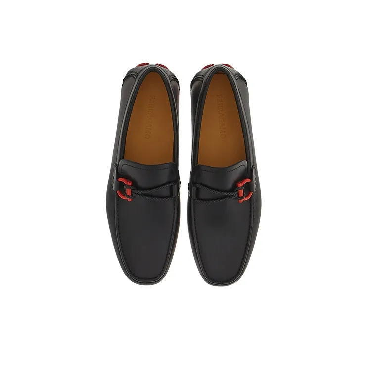 FERRAGAMO Driver Gancini-plaque Loafers-3