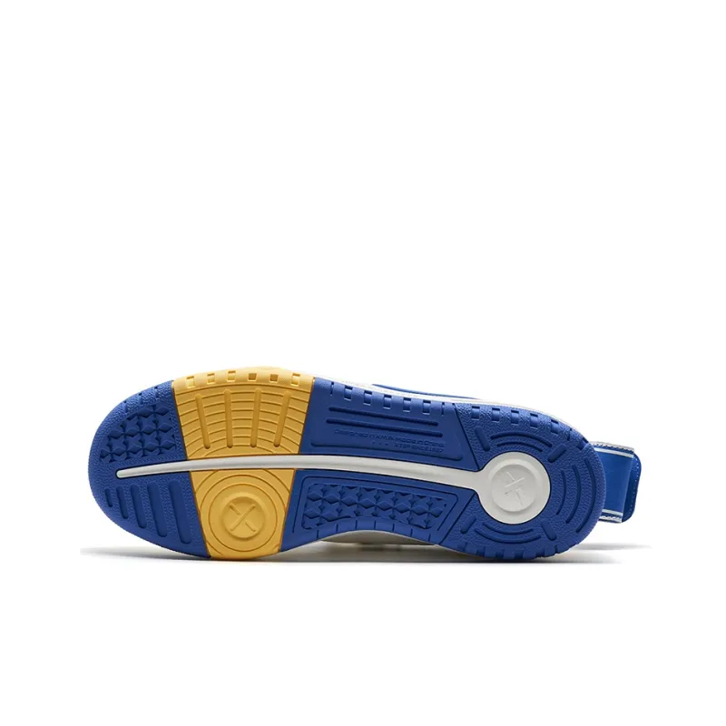 XTEP Slip-Resistant Low-Top Skateboard Shoes Men's White Blue-5