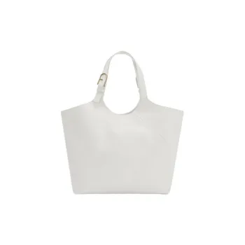 Furla Calfskin Tote Bag Shopping Bag Handbag Extra Large Women's Cotton Candy