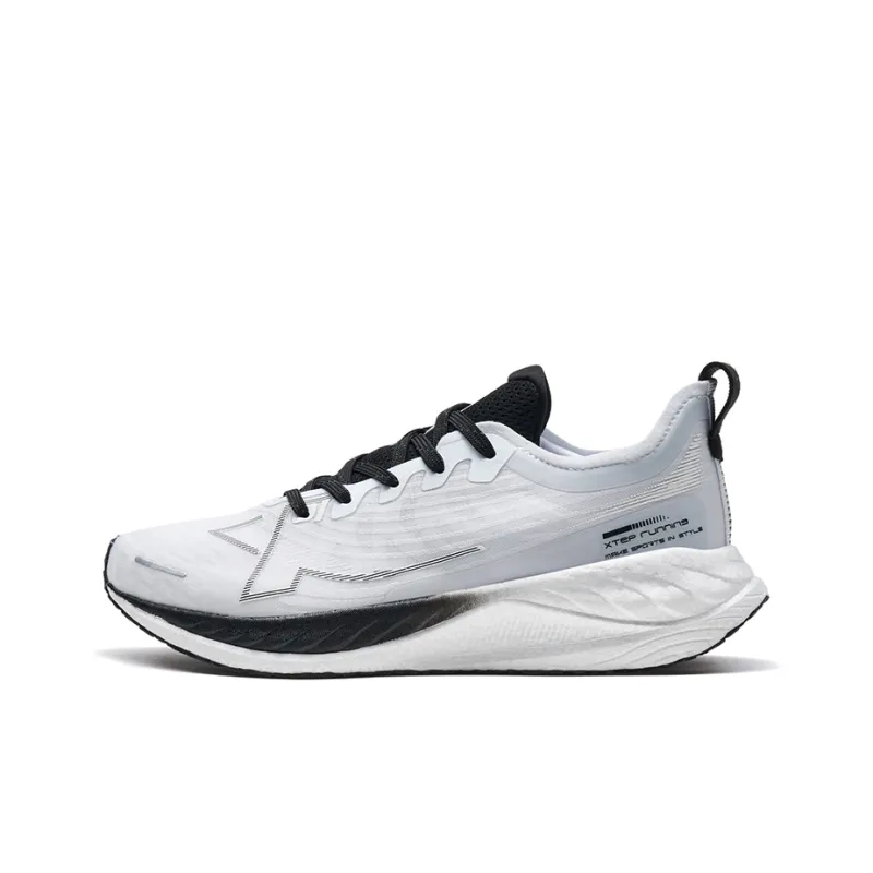 XTEP Two Thousand Kilometers 1.0 Anti Slip Wear Resistant Low Top Sprint Running Shoes Women's Black White-0
