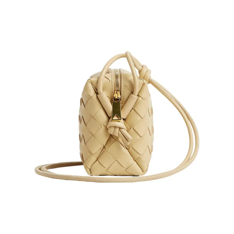 Bottega Veneta LOOP Sheepskin Camera Bag Handheld Shoulder Bag Crossbody Bag Mini Women's Oat-1
