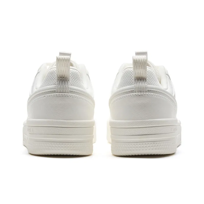 XTEP Alfalfa White Wear Resistant Low Top Skateboard Shoes Women's White-4