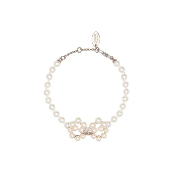 Vivienne Westwood Rhinestone Bracelets Unisex White
