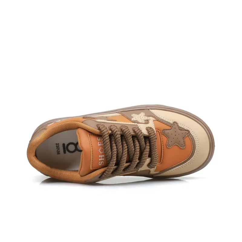 B10CROWN Low Top Skateboard Shoes Women's Brown-2