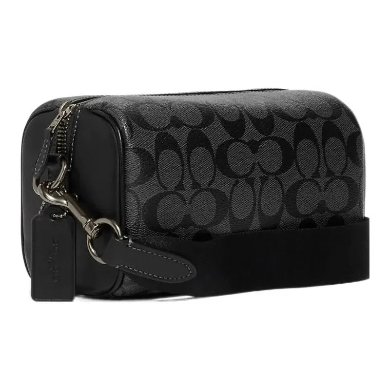 COACH Canvas With Leather Combo Bag, Shoulder Bag, Crossbody Bag Trumpets Men's Black-12