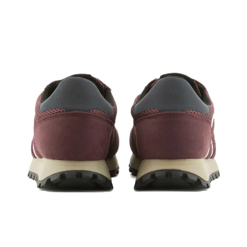 ARMANI EXCHANGEAE Low Top Casual Shoes Men's Burgundy-4