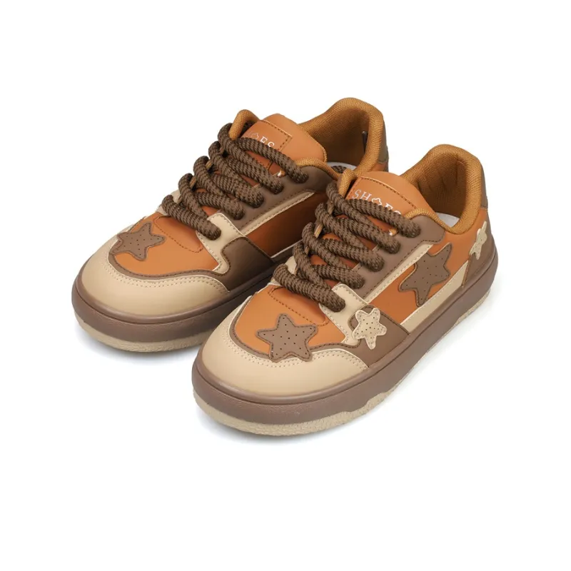 B10CROWN Low Top Skateboard Shoes Women's Brown-1