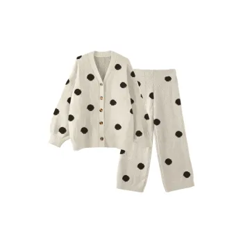Chun Xi Home Suit Women's White Polka Dot