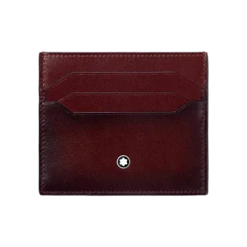 MONTBLANC Meisterstuck Cow Leather Card Holder Men's Burgundy Color