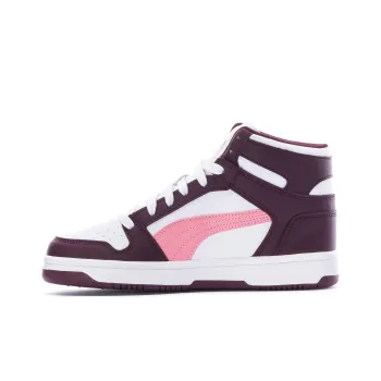 PUMA Rebound Layup Slip Resistant High Top Skateboard Shoes Women's Burgundy White