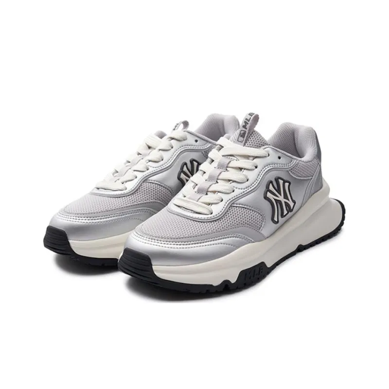 MLB Chunky Runner Durable Breathable Low Top Casual Running Shoes Unisex Silver-2