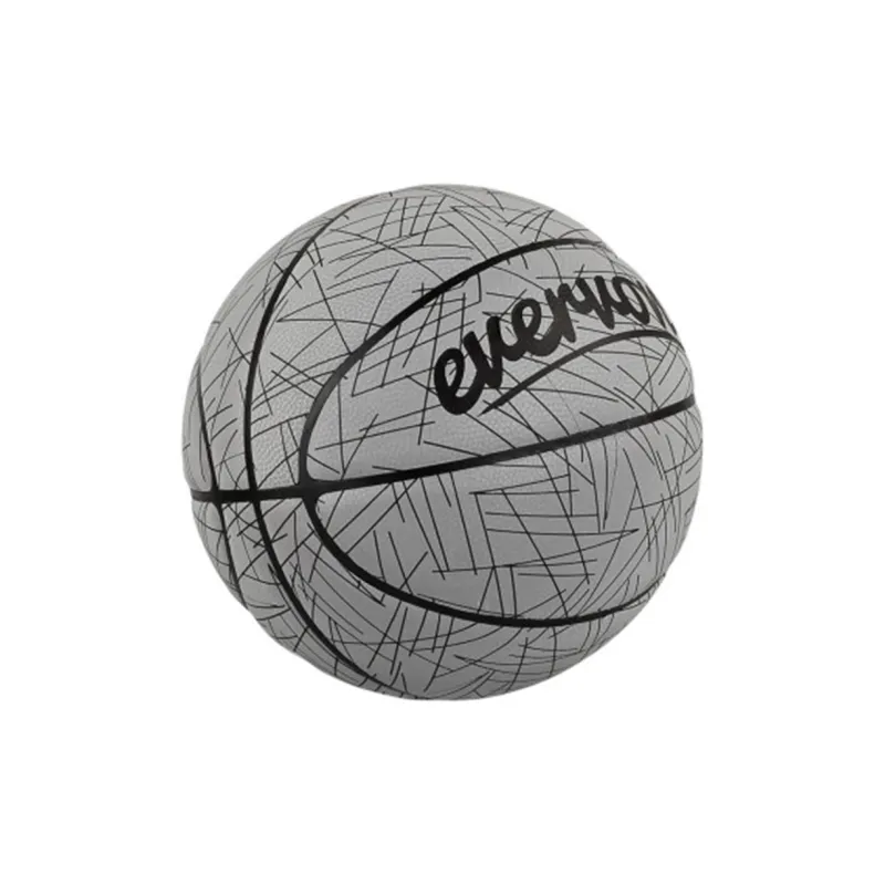 EVERVON PU Basketball Black Gray Size 7 Ball Reflective Kids'-1