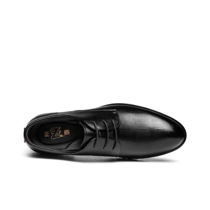 CHINT Dress Shoes Men Low Top Black, Dark Brown-3