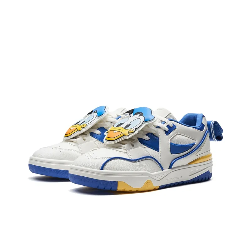XTEP Slip-Resistant Low-Top Skateboard Shoes Men's White Blue-2
