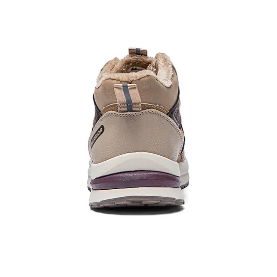 Warrior Thickened And Fleece Lined Padded Shoes Lightweight Wear Resistant And Warm High Top Casual Shoes Men's Khaki-3