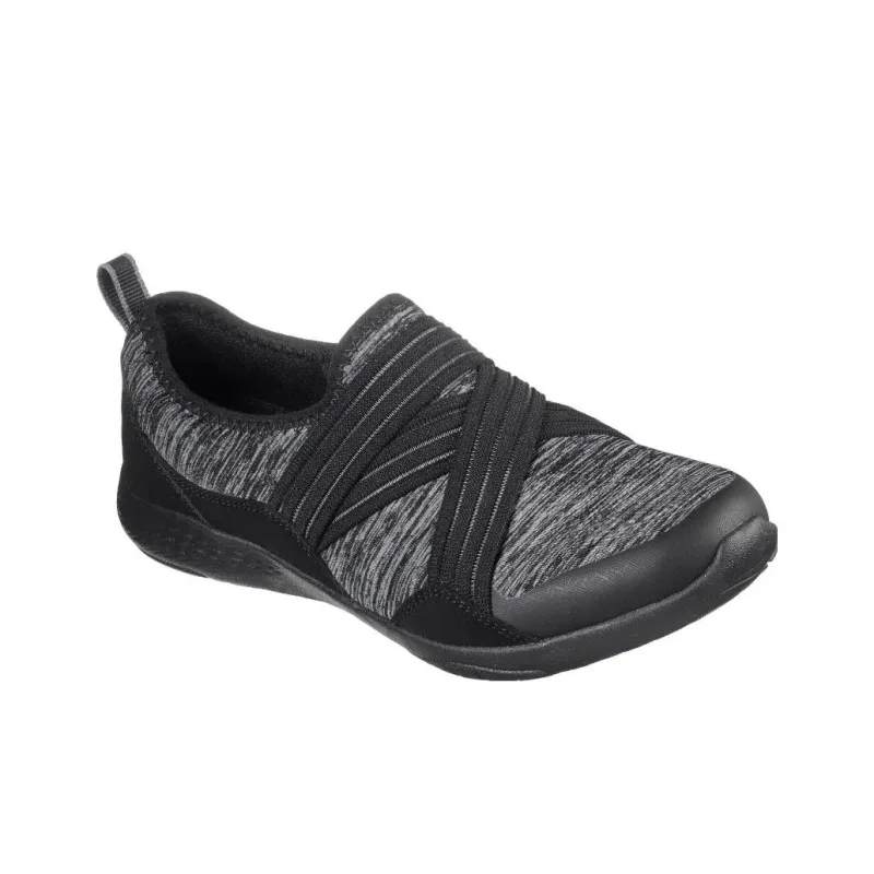 Skechers Lolow - Too Quickly Cushioning Wear-Resistant Low-Top Casual Shoes Women's Black Gray-2