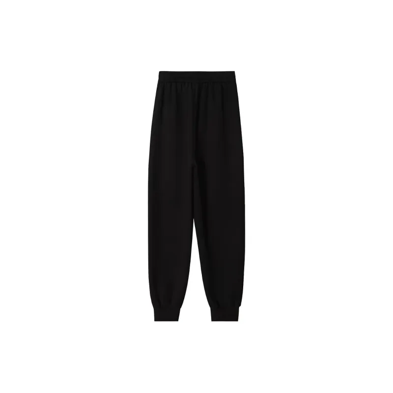 OUNIXUE Knitted Sweatpants Women's Black-1