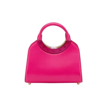 BVLGARI Roma Amor Series Calfskin Shoulder Bag Crossbody Bag Handbag Small Size Women's Pink