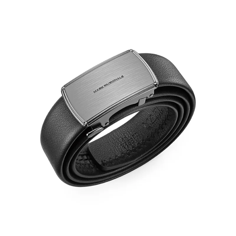 FAIRWHALE Business Workplace Subtle High End Automatic Buckle Belt Top Grain Cow Leather Belt Men's Width 3.5CM-3