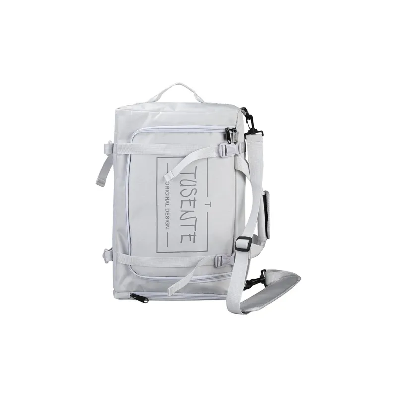 Deli Bear Oxford Backpack Large Size Unisex Light Gray/Dark Gray/Black/Red-0