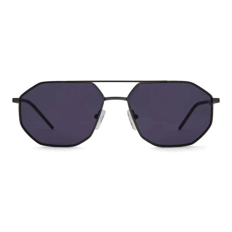 EMPORIO ARMANI Metal Metal Fiber Aviator Sunglasses Men's Black-1