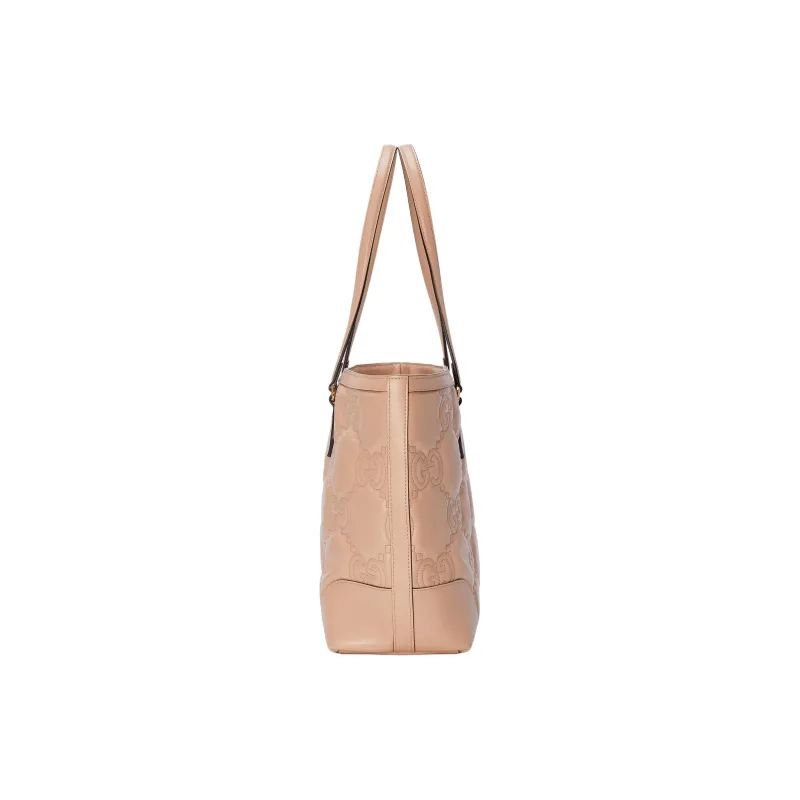 GUCCI GG Matelassé Leather Tote Bag Shopping Bag Shoulder Bag Handbag Medium Size Women's Rose Beige-2
