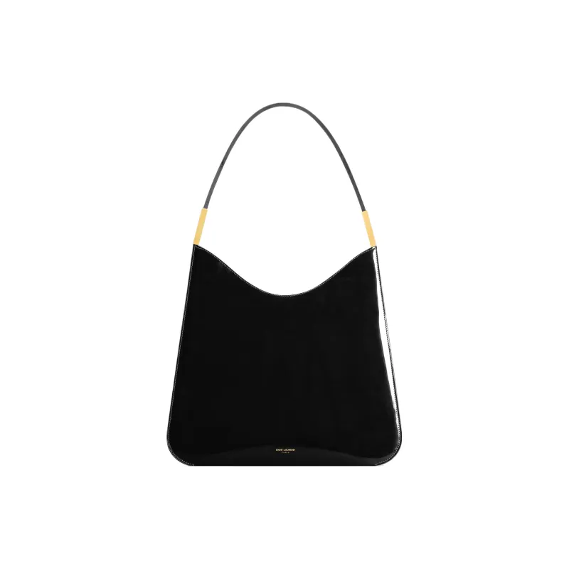 SAINT LAURENT Cow Leather Hobo Bag Handbag Shoulder Bag Women's Black-0