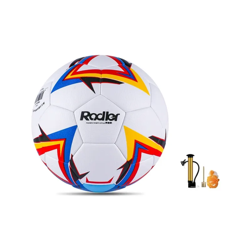 RADLER Size 4 Soccer PU Machine Stitched Soccer Ball Unisex White Blue Yellow Red-1