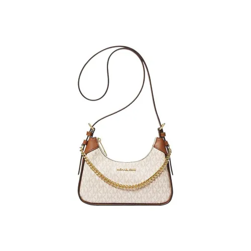 MICHAEL KORS Wilma Coated Canvas Crescent Bag Shoulder Bag Crossbody Bag Small Size Women's Vanilla & Brown