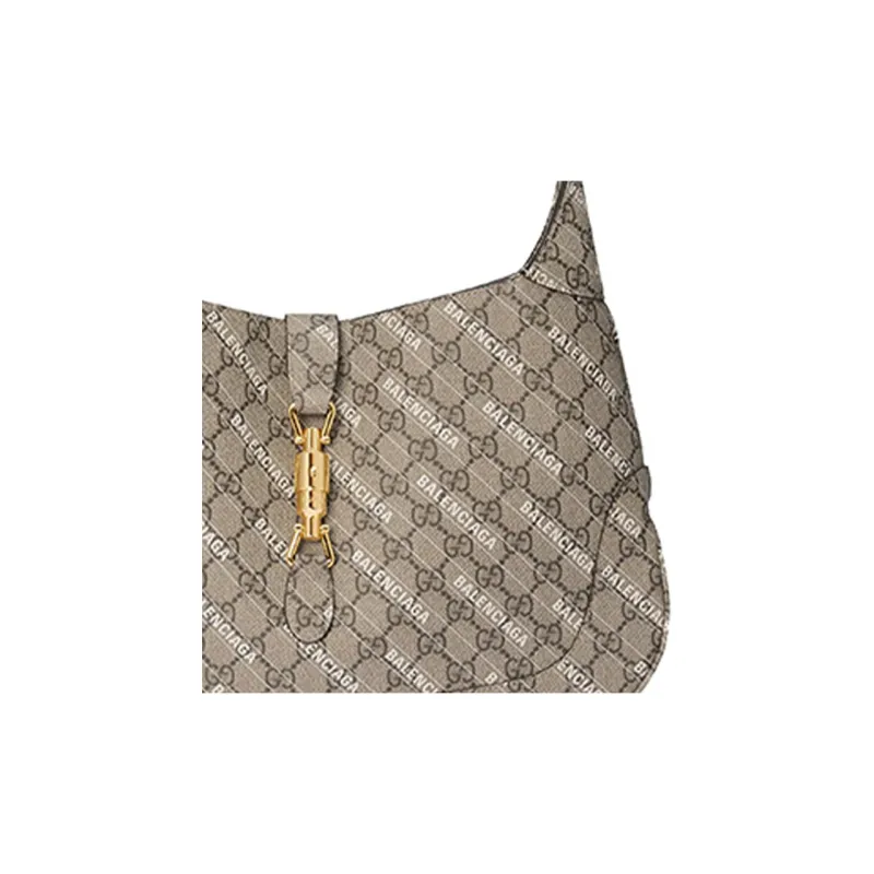 GUCCI Jackie 1961 Leather Crescent Shoulder Bag Shoulder Bag Women's Brown-4