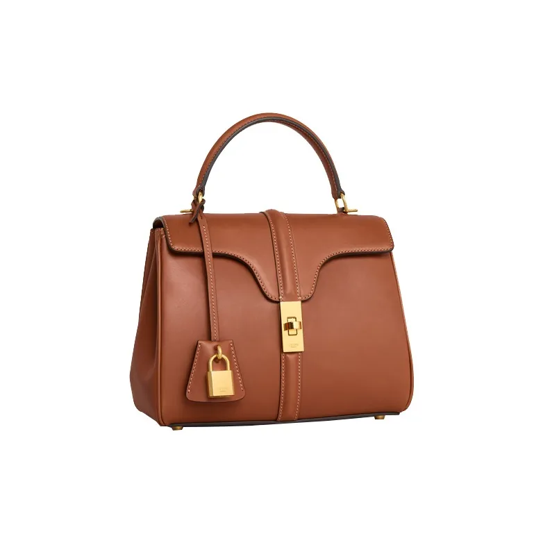 CELINE 16 Cow Leather Shoulder Bag, Crossbody Bag, Handbag Small Size Women's Tawny-1