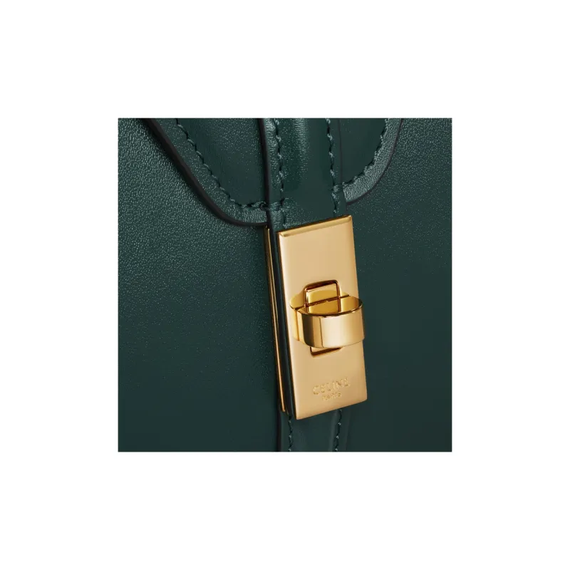 CELINE 16 Cow Leather Shoulder Bag, Crossbody Bag, Handbag Mini Women's Amazon Green-4