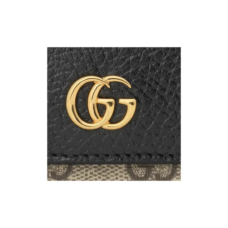 GUCCI Marmont Canvas With Leather Wallet Women's Ebony/Black-5