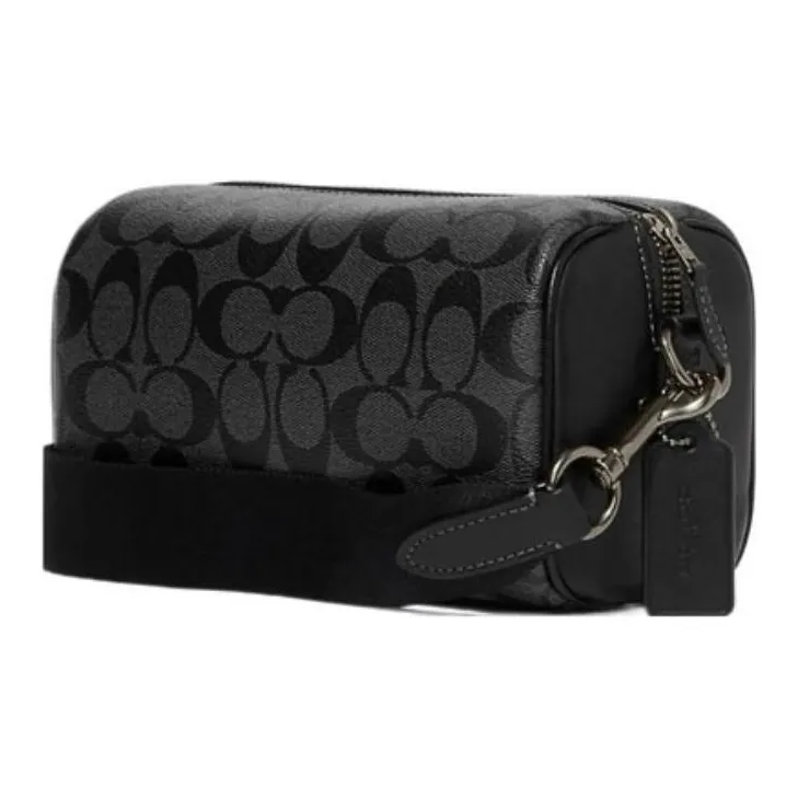 COACH Canvas With Leather Combo Bag, Shoulder Bag, Crossbody Bag Trumpets Men's Black-13