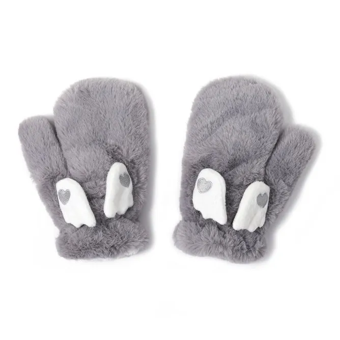 FREE RABBITⅡ Freeze Resistant Plush Yarn Fingerless Gloves Unisex-5