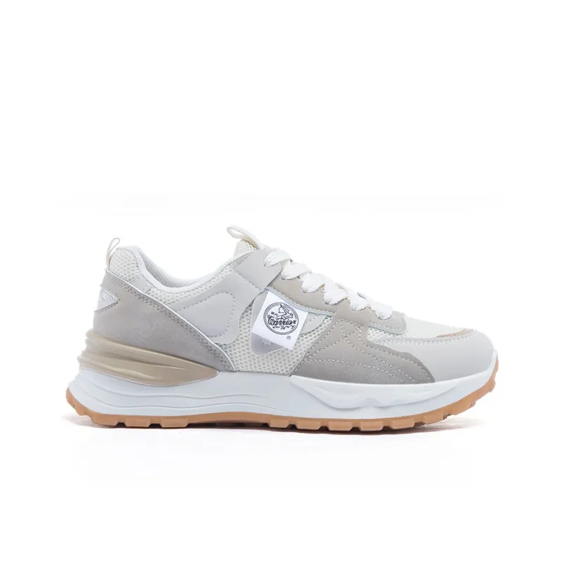 Warrior Sports Casual Wear resistant And Lightweight Low Top Chunky Sneakers Women's Beige Khaki-1
