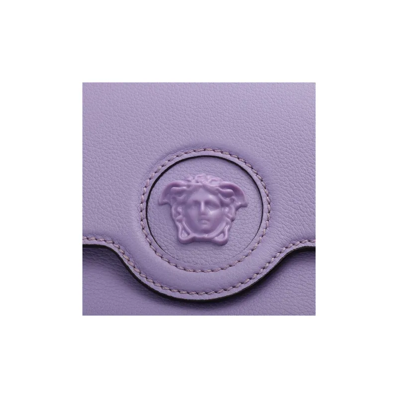 VERSACE La Medusa Calfskin Metal Fanny Pack, Shoulder Bag Women's Purple-6