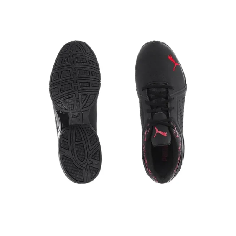 PUMA Viz Runner Cushioning Breathable Low-Top Running Shoes Men's Black-4